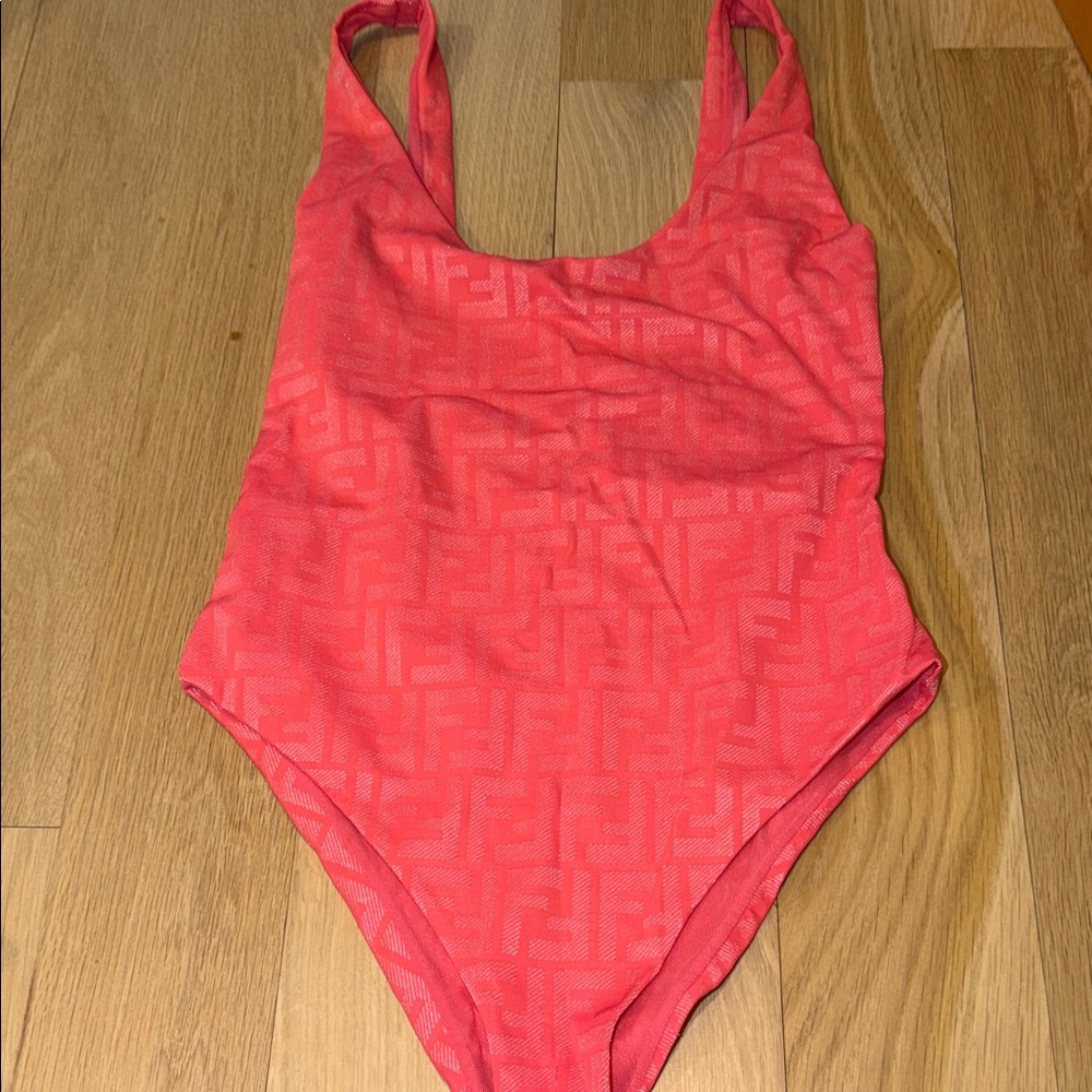 Fendi Coral One Piece Swimsuit